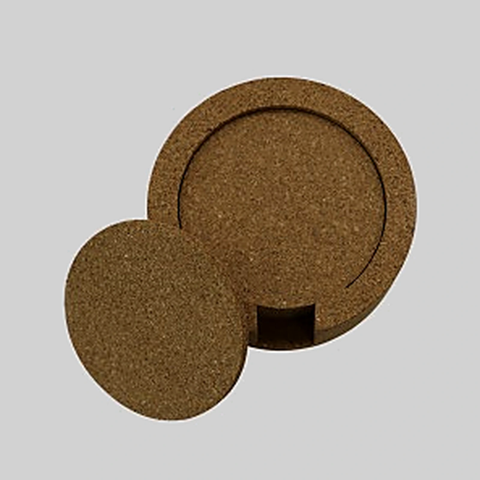 Round cork coaster set with holder — image 1 of 1