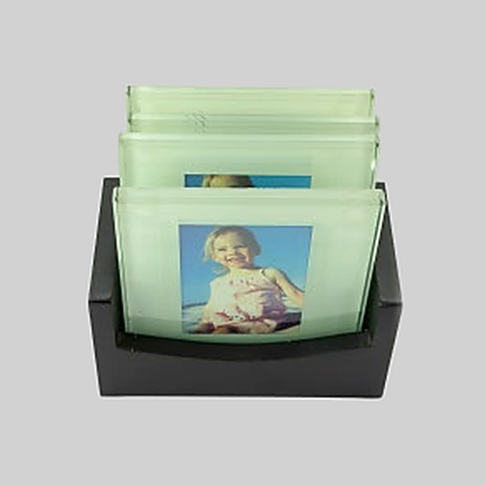 Standing photo coaster set, glass — image 1 of 1