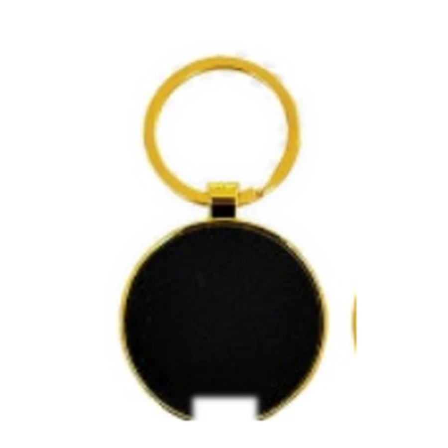 Round black metal keychain — image 1 of 1