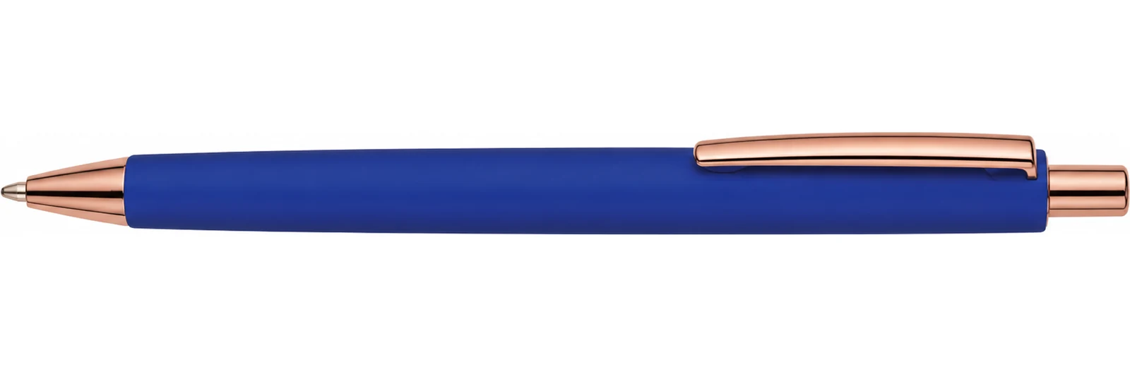 Blue click pen with rose-gold trim — image 1 of 1